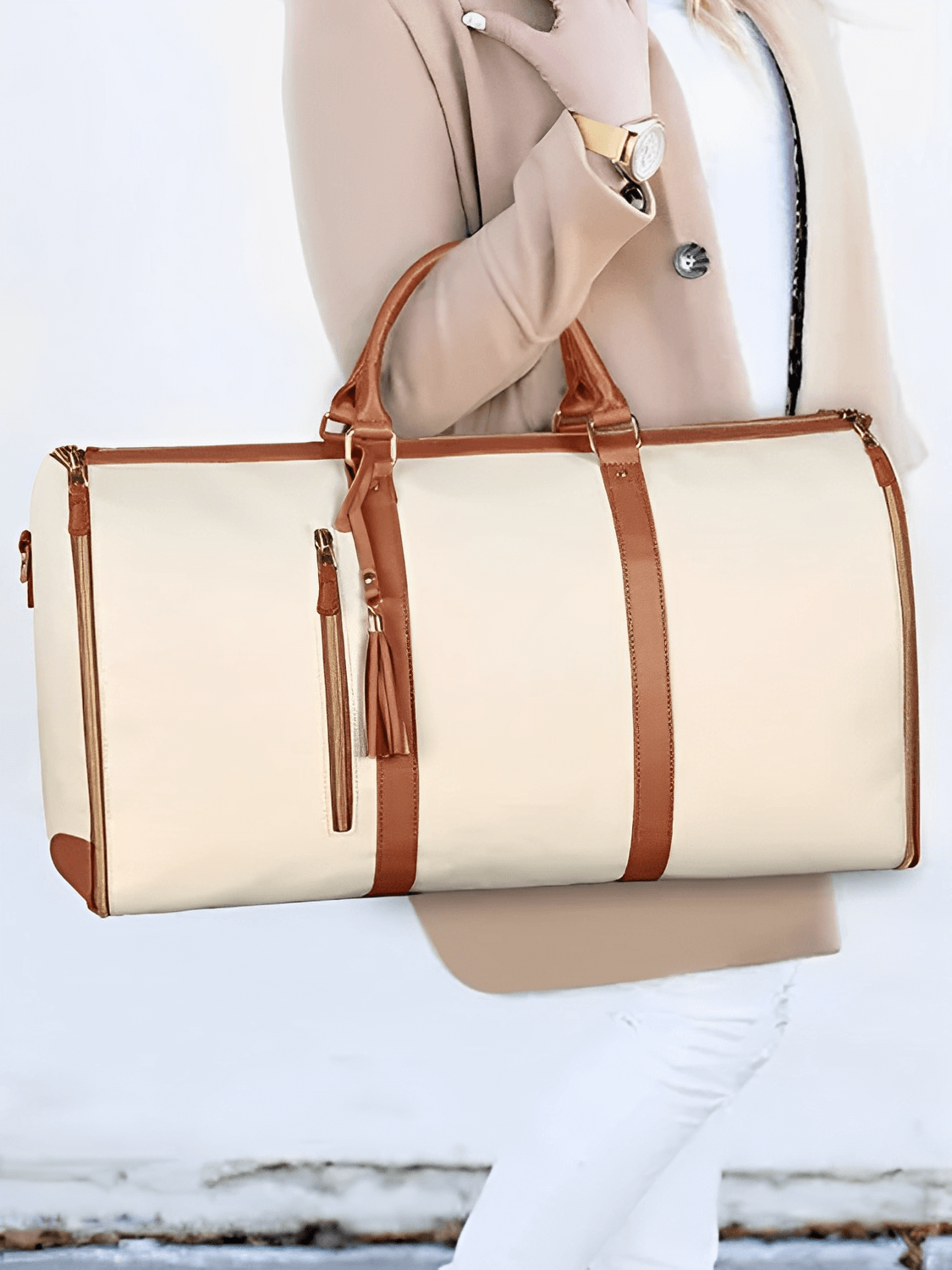 Bolsa Feminina de Viagem em Couro PU Dobrável Multifuncional – Angela