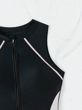 Maiô Esportes Zíper Frontal