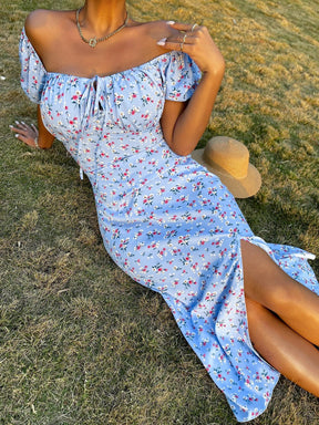 Vestido Floral com Fenda