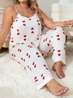 Pijama Plus Size Longo Coração
